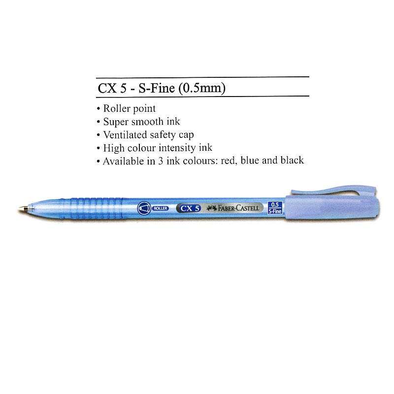

Faber-Castell CX5 Smooth Blue Pen Pulpen
