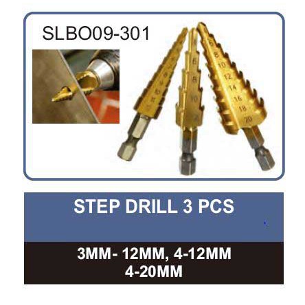 Mata Bor Pagoda 1 SET 3 Pcs SOLID / Step Cone Drill HSS 3pcs SOLID