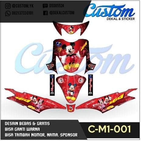 Decal Stiker Motor Mio Sporti Dekal Sticker Mickey Mouse Shopee