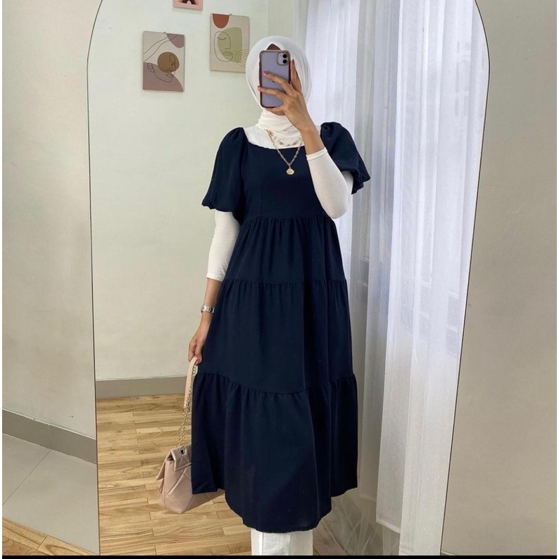 (DBY) TUNIK ARSYANI RUFFLE MIDI DRESS