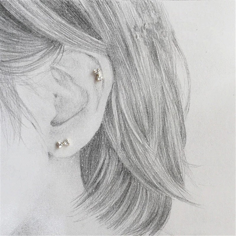 Anting Tusuk Lapis Emas 14K Desain Pita Hati Hias Cubic Zirconia Untuk Wanita