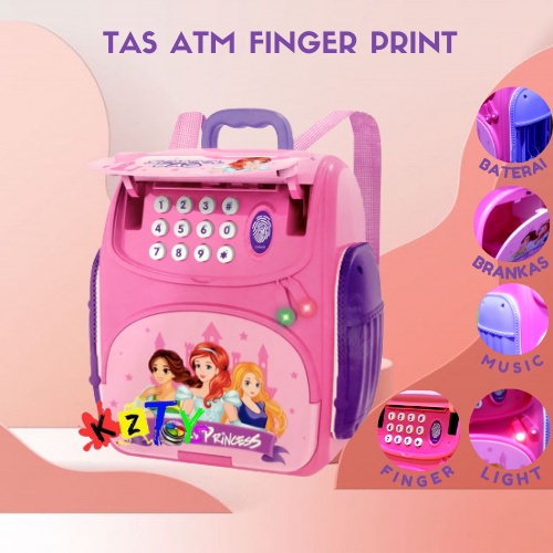 MAINAN CELENGAN ATM TAS RANSEL ATM MENABUNG BAG FINGER PRINT MUSIC