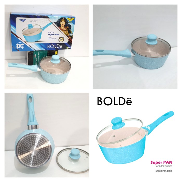 Bolde Wonder Woman Sauce Pan 18cm Panci Susu Granite Blue Biru induksi