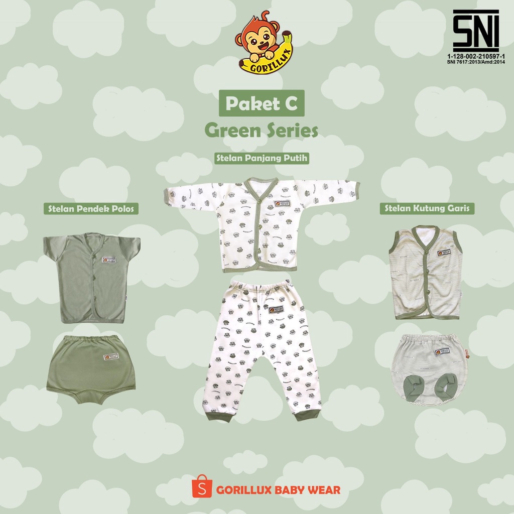 Gorillux Paket Baju Bayi Newborn SNI - Paket Baju Bayi Baru Lahir Gorilux