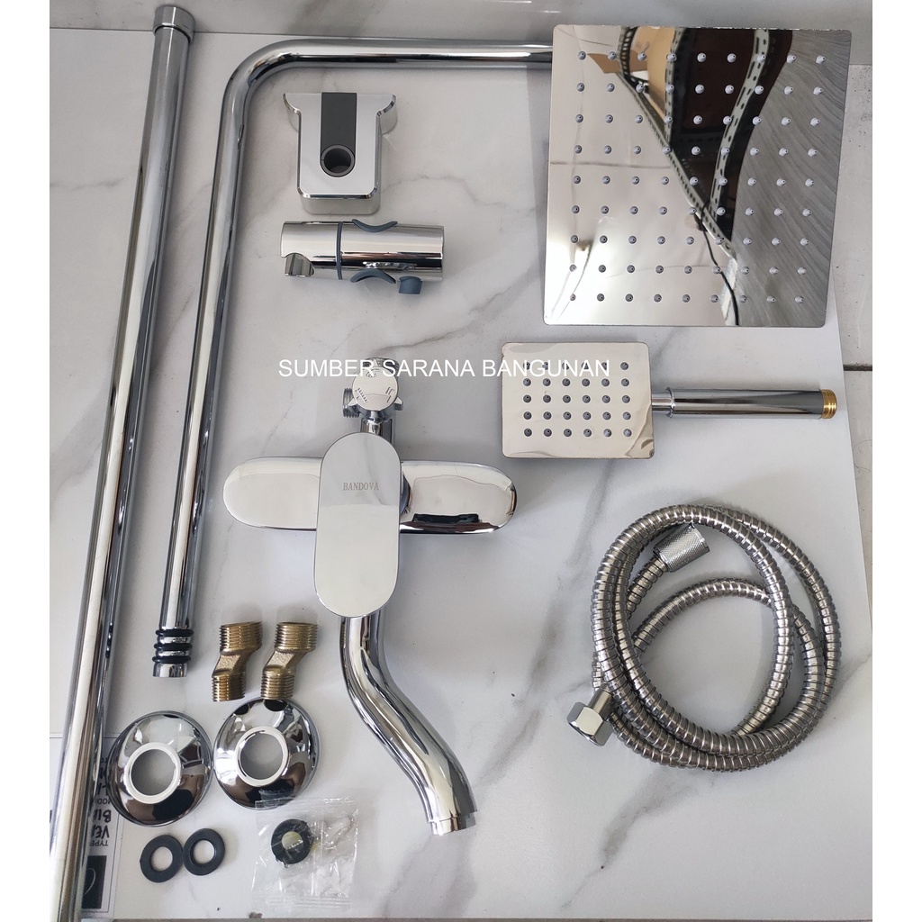 Shower Tiang Stainless / Shower Column Panas Dingin Set Komplit