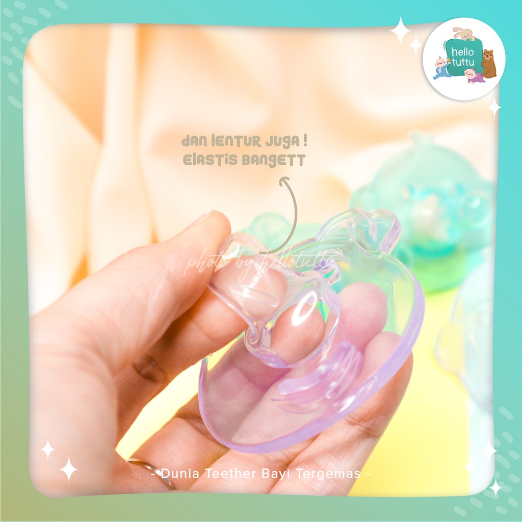 ONLY Empeng Bayi Clear Transparant / Hellotuttu / BPA Free, Tidak Bau atau Luntur/Gigitan, Dot Bayi-5