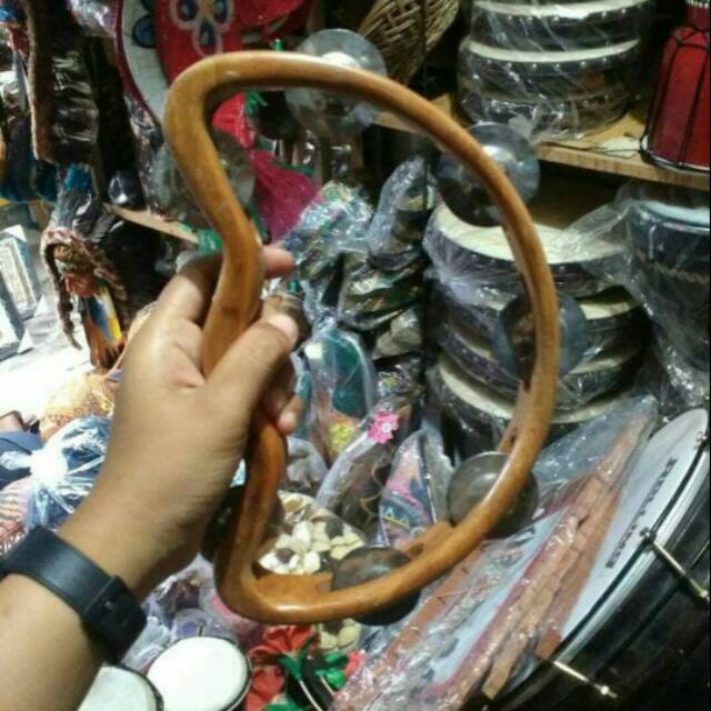 TAMBORINE / KECREKAN KAYU ASLI - ALAT MUSIK TRADISIONAL