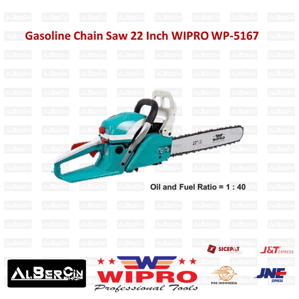 Gasoline Chain Saw Mesin Gergaji Kayu Size 22" Inch WIPRO WP-5167 WP 5167