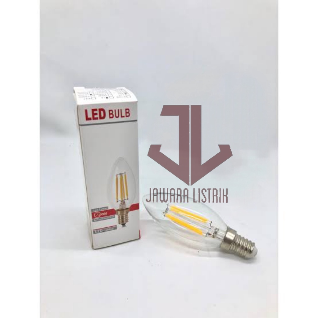 LAMPU LED FILAMENT CANDLE LED BULB E14 4WATT LAMPU HIAS