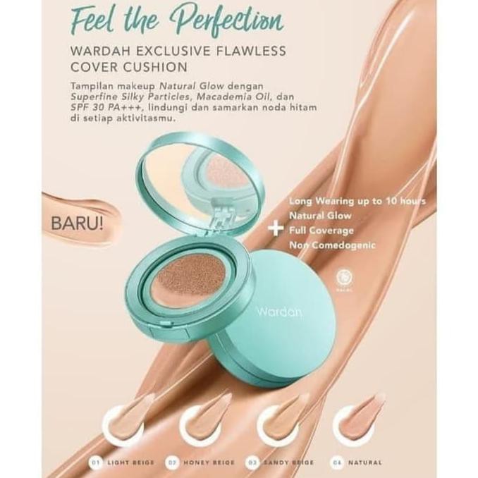 Wardah Exclusive Flawless Cover cushion/Bedak Wajah/Foundation MURAH