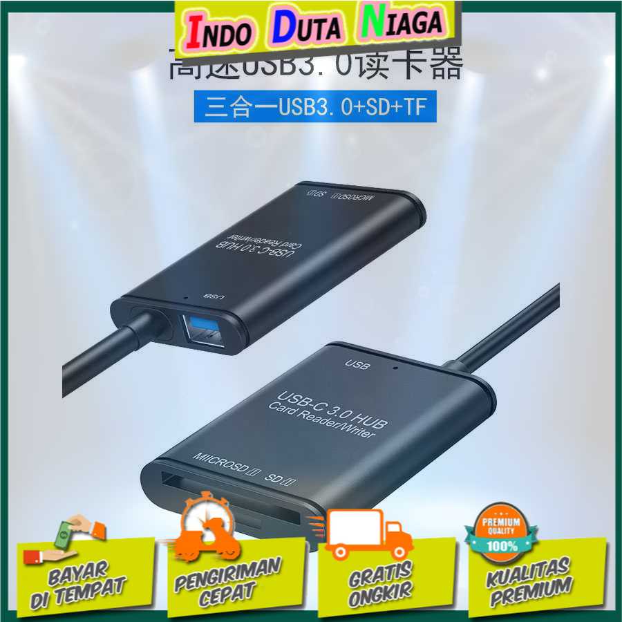 IDN TECH - Card Reader USB Type C 3 in 1 USB 3.0 Micro SD / SD Card YC-500