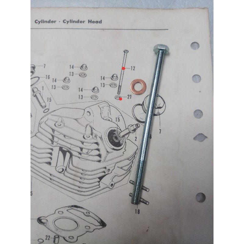 baut head boring honda Cb 100 125 GL 100 125