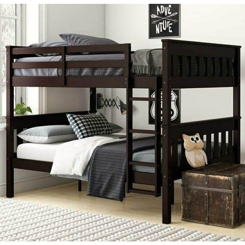 dipan ranjang susun anak/ranjang tingkat bahan matrial kayu jati perhutani ukuran 160x200