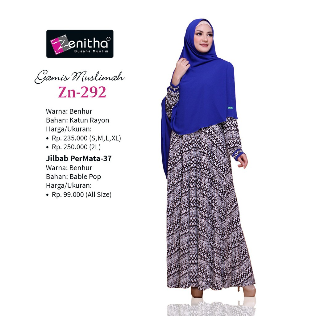 Dress Gamis Zn 292 Zenitha Fashion Muslim