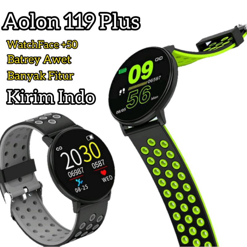 Smartwatch Aolon 119 Plus Dengan Heatreat sensor Watchface +50