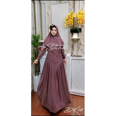 Gamis syar'i set Khimar Bahan ceruty babydoll full furing (ORI DK production)
