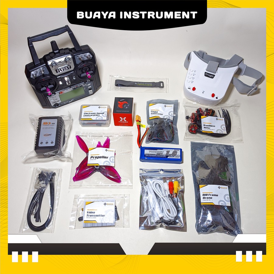 Drone Racing DIY Paket (Alpha Medium)+ Remote & Goggles FPV Siap Rakit