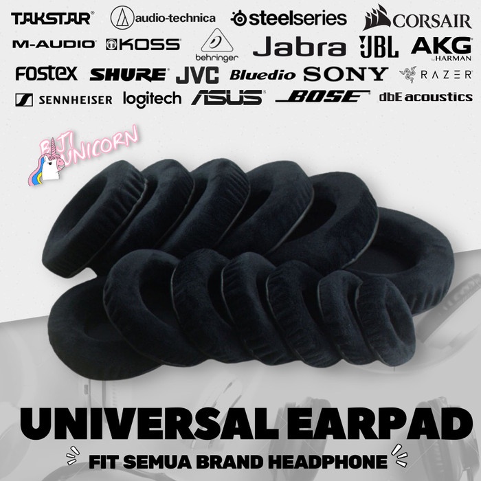 Earpad Earcup Cushion Universal Velvet Black Busa Foam Bantalan