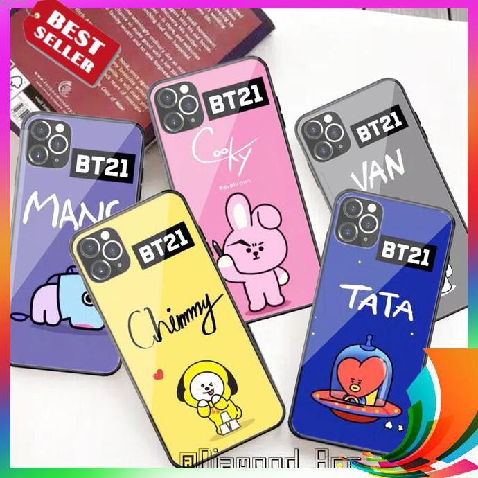 【TERBARU】 Samsung Galaxy A20 Casing GLASS Premium Motif Bt21 Versi 2