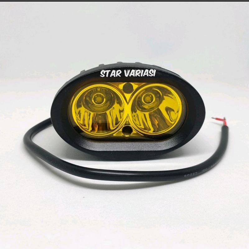 Lampu tembak sorot owl led 3 mode cree 2 mata 20watt warklight standby cahaya putih dan kuning