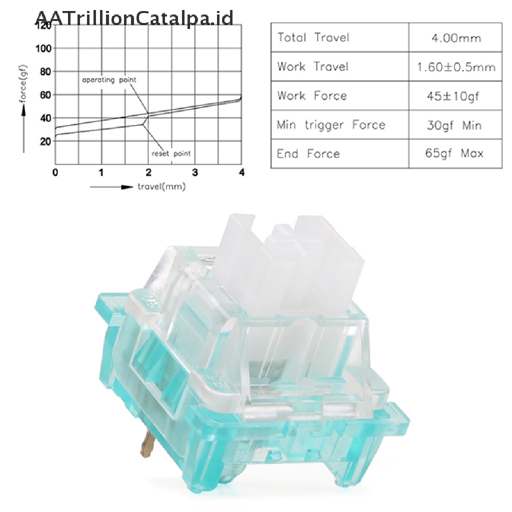 Aatrillioncatalpa 10pcs Outemu Switch Keyboard Mekanikal Hening 3 Pin Untuk Gaming Linear