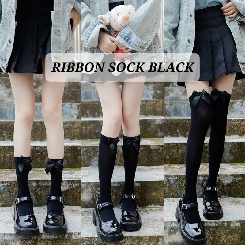 RIBBON SOCK KAOS KAKI ANAK REMAJA ALA KOREA FASHION IMPORT KPOP HIP HOP KAOS KAKI PANJANG