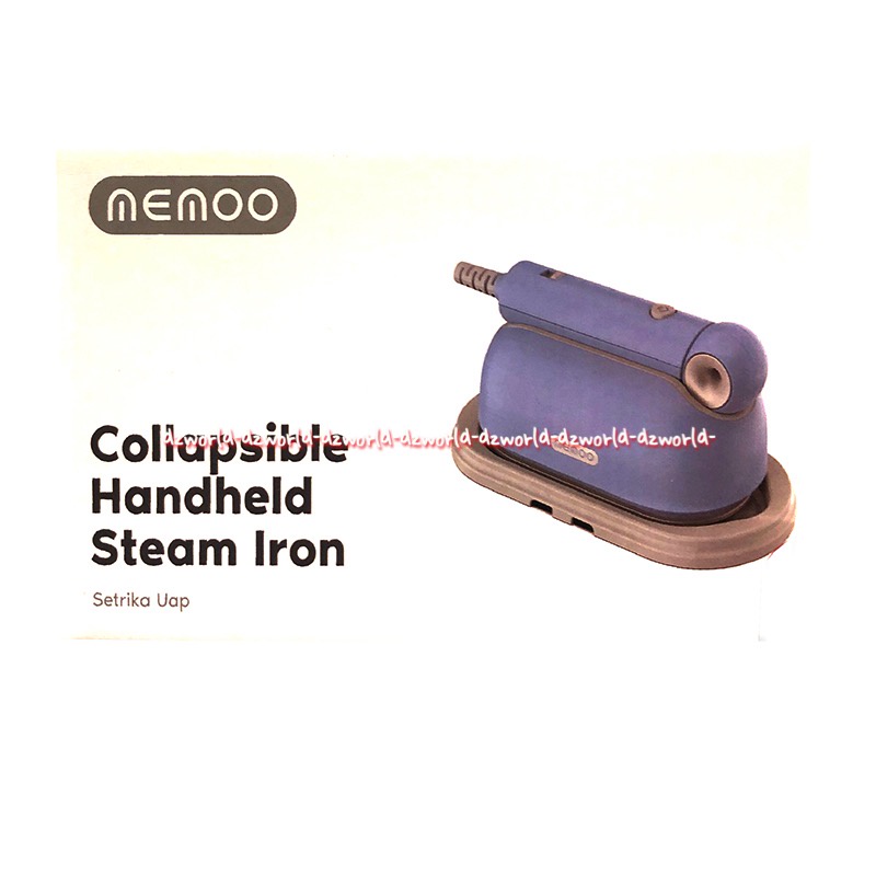 Memoo Collapsible Handheld Steam Iron Setrika Uap Minimalis Praktis Travelling Memo Steamer Strika Blue Biru Memo