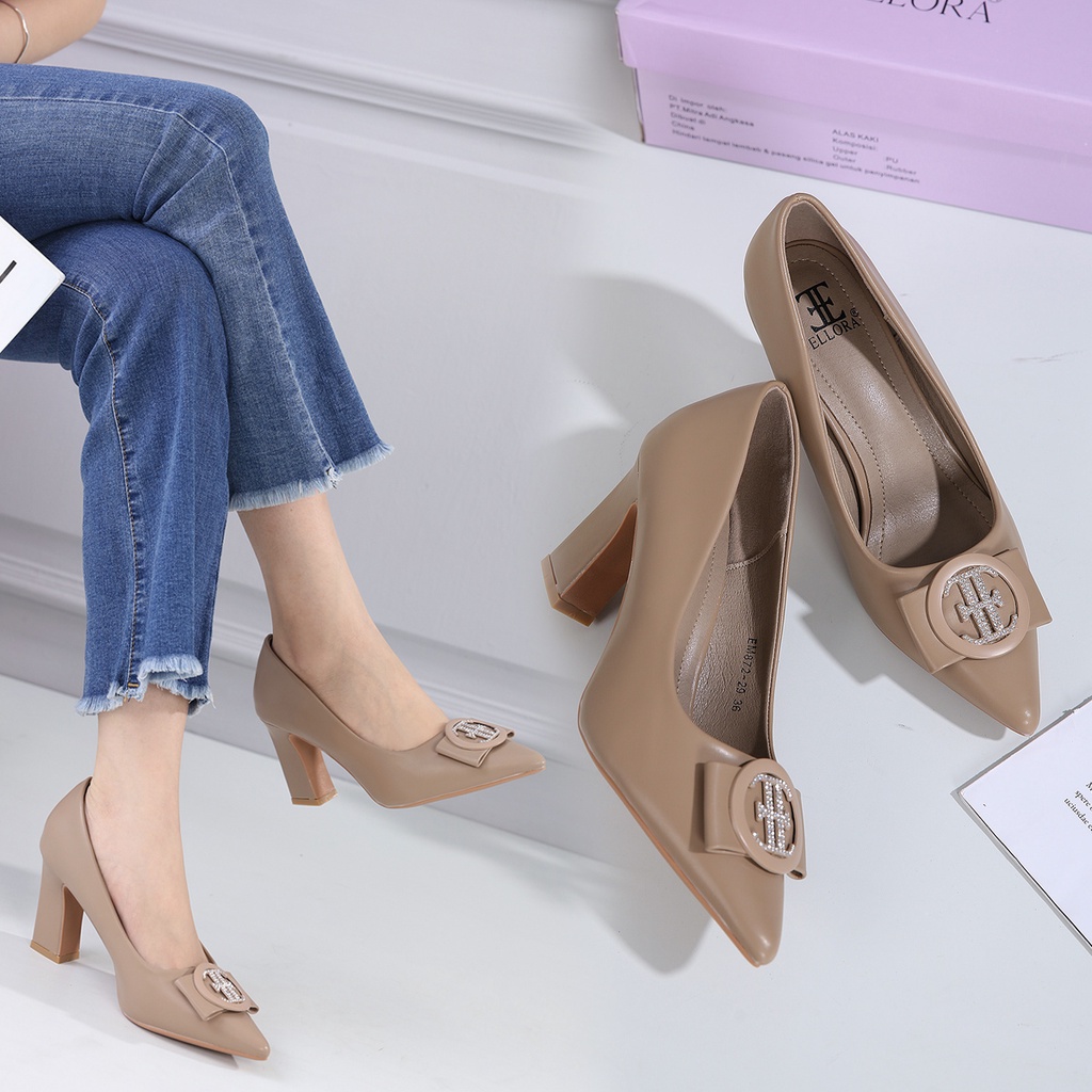 ELLORA EM 872-29 Sepatu Hak Wanita Kerja Import