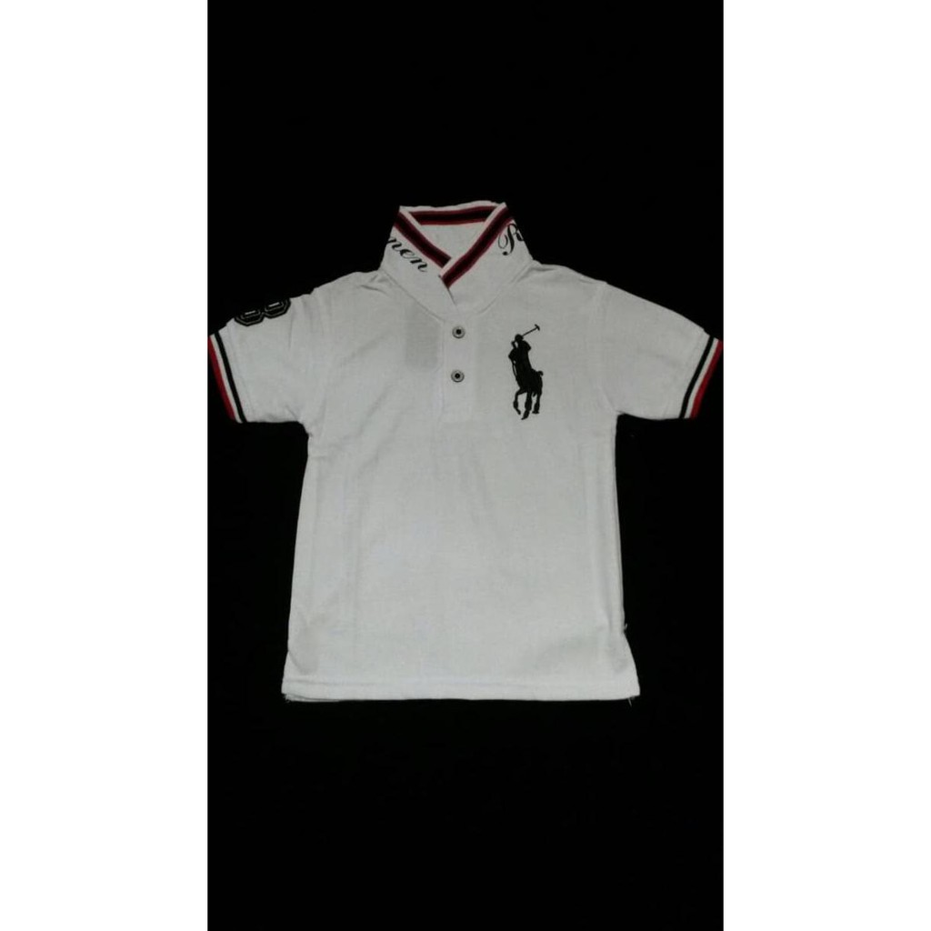 Kaos Polo Anak Bahan Lacoste Warna Putih