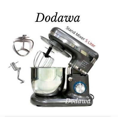 DODAWA Stand Mixer adonan kue - 5 liter - Mixer Silver Gray