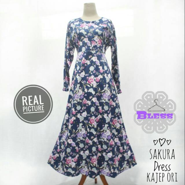 Gamis Muslim Sakura Dress Kajep Ori