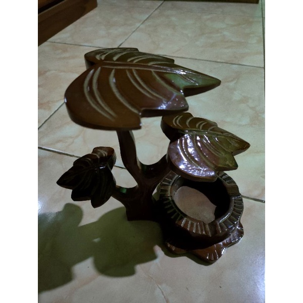 Asbak Ukir Kayu Jati / Asbak ukir pohon