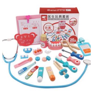Wooden Doctor Dentist Set Mainan Edukasi Dokter Gigi Kayu Play Pretend