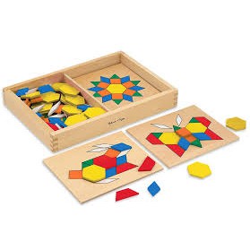 Preloved Melissa & Doug Pattern Blocks and Boards