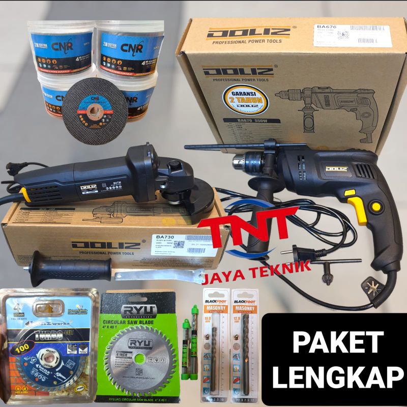 PAKET LENGKAP DOLIZ GERINDA TANGAN BA 730 + BOR TANGAN DOLIZ BA 670
