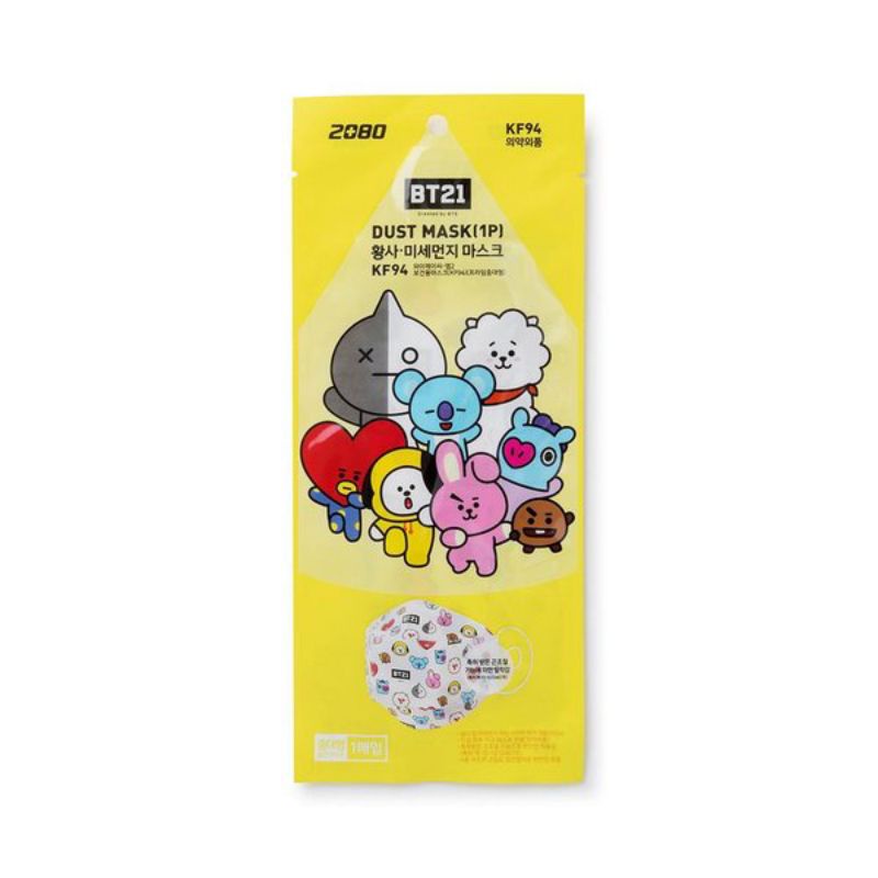 MASKER BTS DUST MASK NON MEDICAL BT21 KF94 10PCS