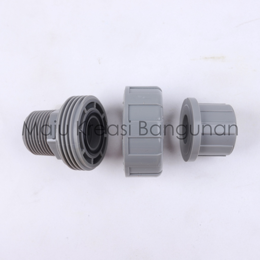 Watermur Drat Luar Soligen 3/4&quot;x1&quot; CN007 07 Water Mur PVC Pompa Air Plastik Union Fitting 3/4 1 Inch Inci In