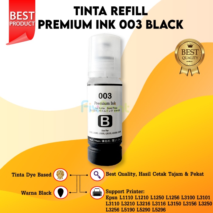 Tinta Refill Premium Printer Epsn 003 001 L3116 L3156 L5190 L4150 L6190 100ml