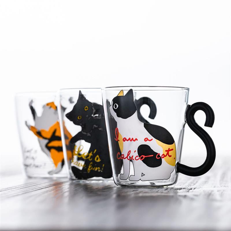 8.5oz Cat Printed Coffee Mug Cute Water Juice Milk Cup For Breakfast Drinkware Animals Kittens Tea