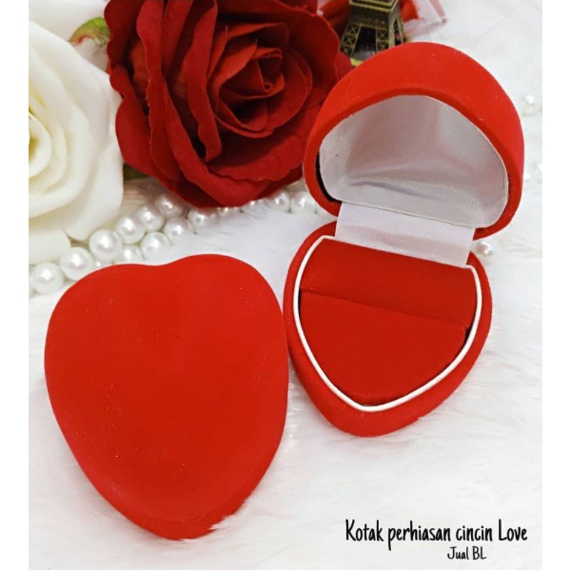 KOTAK BOX CINCIN UNIK DAN CANTIK BOX LOVE BUKAAN