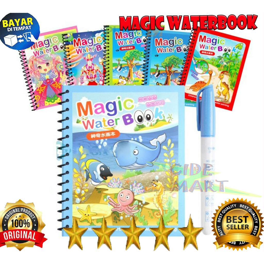 MC Mainan Edukasi Magic Water Book Buku Mewarnai Ajaib Dengan Spidol Air Magic Waterbook Coloring Book Invisible Ink