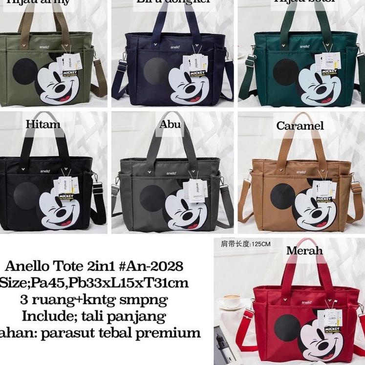 Tas Anello Mickey Tote 2028 / anelo miki / tote bag mickey / tas tote anello / shoulder bag mickey 