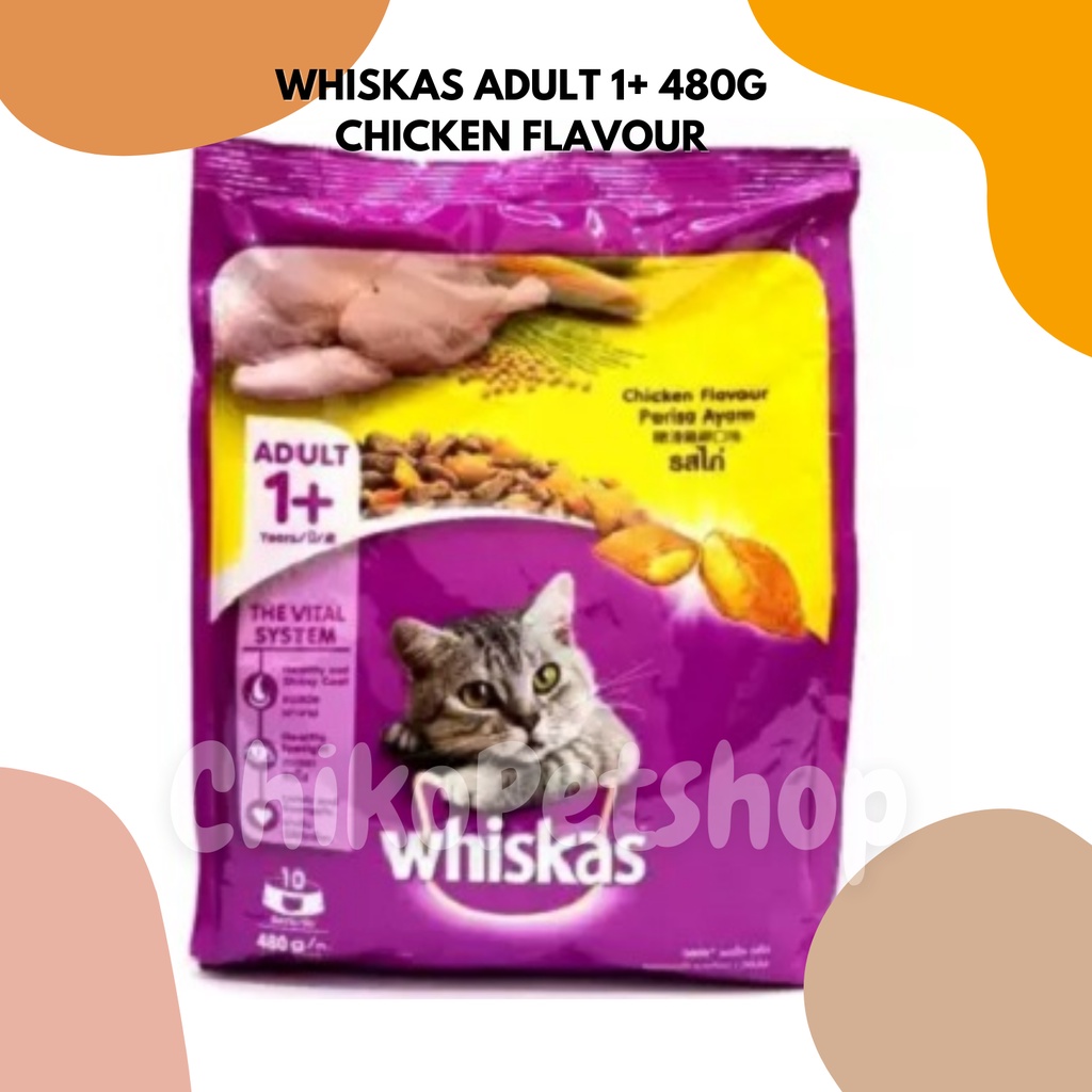 WHISKAS ADULT 1+ 480GR Makanan kucing Dry Food Cat food