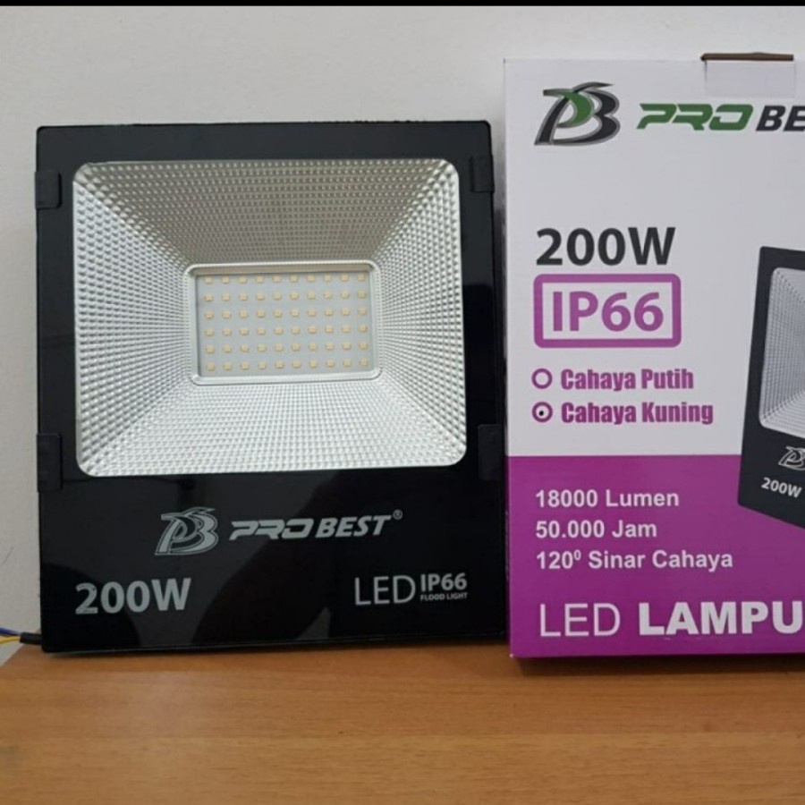 Lampu Sorot Led 200W 200 Watt IP66 SNI Lampu Tembak Floodlight - Putih