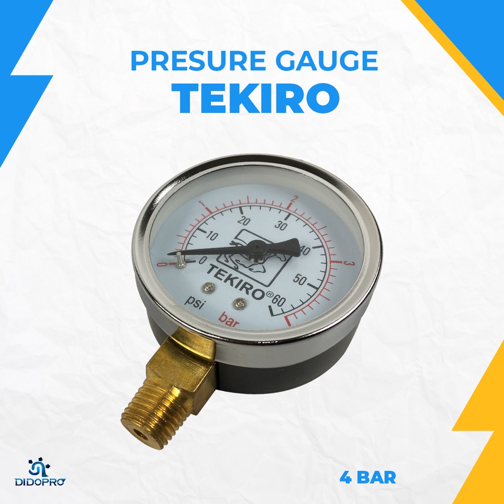 Preassure Gauge (Ukur Tekanan 2.5&quot;) 4 BAR 10 BAR TEKIRO