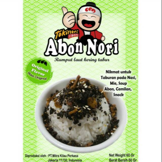 

A BON NORI ORIGINAL 60 GR MERK TOKINORI - ABON RUMPUT LAUT ORIGINAL