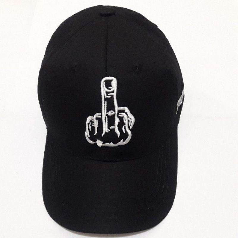 Topi Baseball Cap Jari Tengah - Cap FckYou Bordir - Topi Model Terbaru Pria Dan Wanita