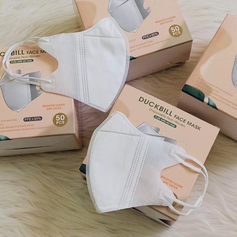 〽️10.10〽️ Masker Duckbill 3 Ply Face Mask Premium Mask Putih Garis seperti Sensi/Masker Duckbill Y&B