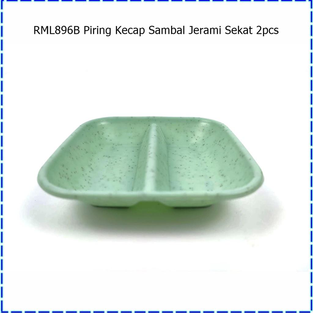 RML896B Piring Kecap/Tempat Sambal Jerami Sekat 2pcs