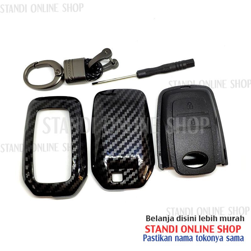 Cover Smartkey Sarung Kunci Toyota Innova Venturer Carbon Hitam